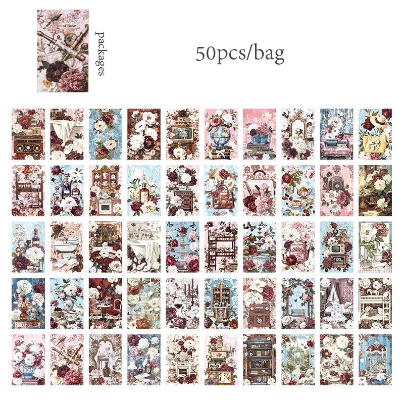 6 стилей 50 шт./упак. липкая бумага для заметок неклейкий материал бумага винтажное руководство DIY коллаж наклейки записная книжка
