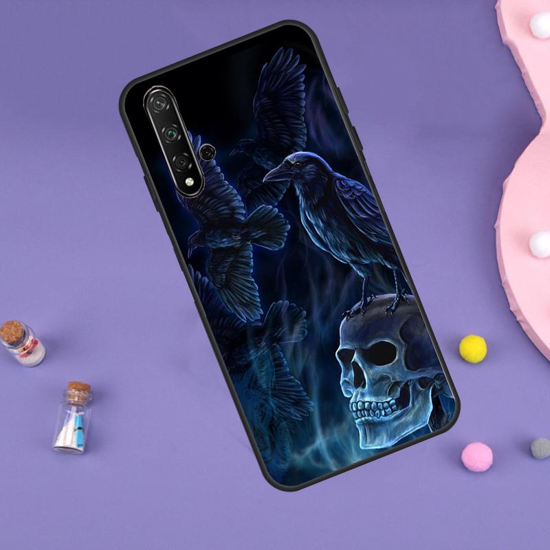 Чехол Ворон Ворона Темный Череп Для Huawei P30 P20 P40 Lite Nova 5T 11i 8i 3i 9 10 SE 11 Pro Y90 Y70 Y61 Y60 Y91