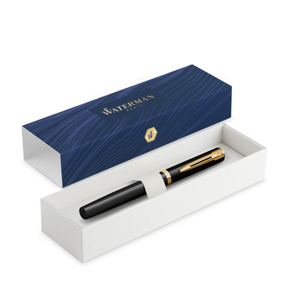 WATERMAN Impression Fountain Black Fine Gift Box Luxury Item 2225541 Pen, GT, Nib, Included, Gift, No.