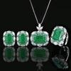 Комплект ювелирных изделий Ювелирные изделия Ожерелье Кольцо Серьги Изумрудный Стиль Суда Винтаж Высокий Чувство Моды Дамы