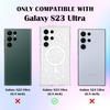 Для Samsung Galaxy S23 Ultra Магнитный чехол, Роскошный сверкающий блестящий прозрачный чехол для женщин, девушек, мужчин, Полная защита от падений, Бампер, Ударопрочный