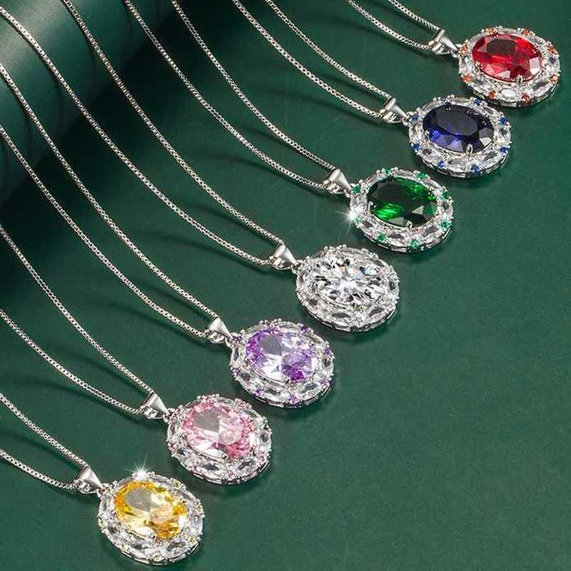 Sace Gems Классический роскошный циркон для женщин кулон ожерелье ювелирные изделия свадебное обещание вечерние подарок