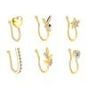 New Alloy Popularity 6 -Piece Nasal Clamping Diamonds Without Perforated European And American Trend Human Body Puncture Fake Nasal Ring