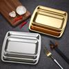 Rectangular Non-Stick Bread Cake Baking Tray  Stainless Steel Cookie Cooking Pan Steamed Sausage Dishes Fruit Grill Fish Plate