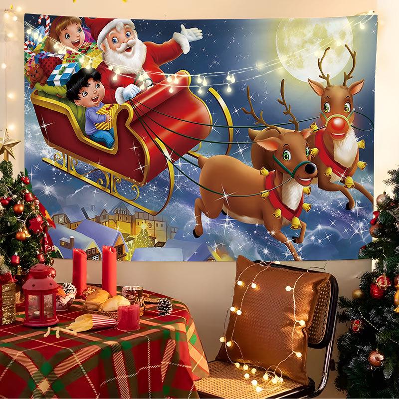 European Christmas Festival Hanging Cloth - Fresh Party Background Decor