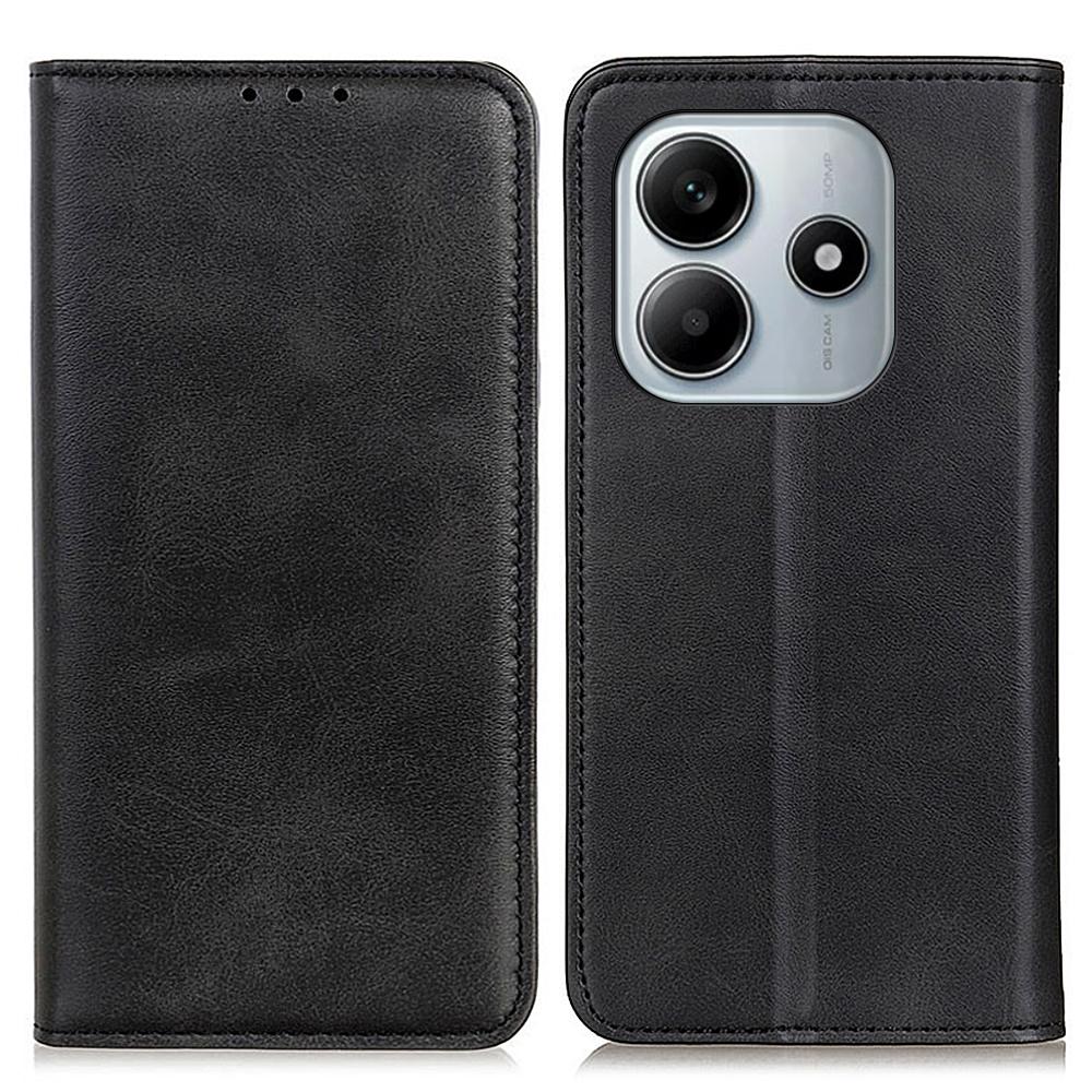 Для Xiaomi Redmi Note 14 4G (163,25x76,55x8,16 мм) Чехол из спилковой кожи, откидной кошелек, чехол для телефона