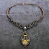 Bumble Bee Jasper Handmade Copper Wire Wrap Jewelry Necklace 18" G3w38