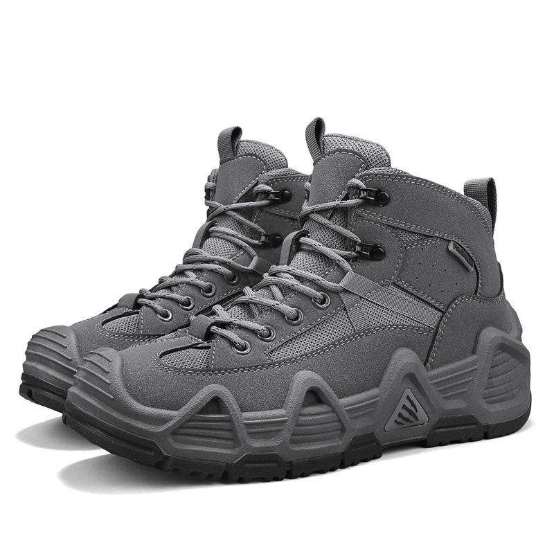 Мужские пустынные высокие уличные ботинки для хайкинга с защитой от проколов - Нескользящие, износостойкие тактические кроссовки