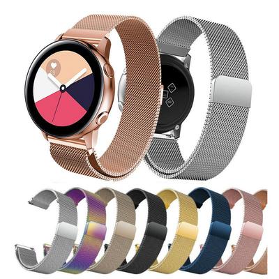 Для Samsung Galaxy Watch Active 20 мм Milanis Магнитный сетчатый ремешок из нержавеющей стали