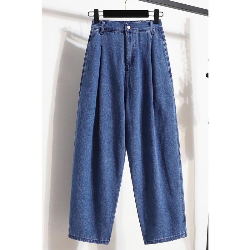 Женские зимние джинсы MODIQUE большого размера, новые свободные джинсы-шаровары в стиле ретро с высокой талией, повседневные универсальные однотонные брюки длиной до щиколотки