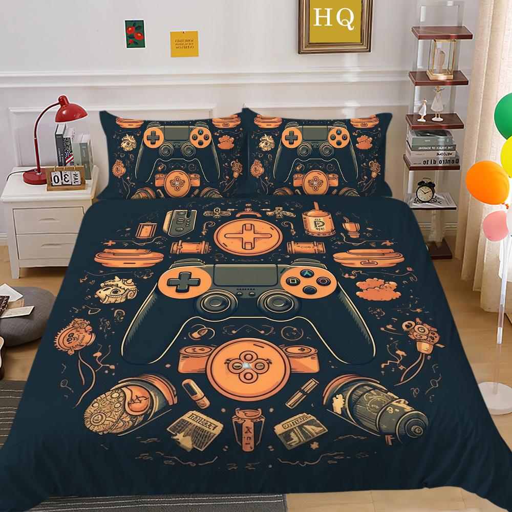 Мужские классные комплекты постельного белья с игровой ручкой и принтом, покрывало из полиэстера, покрывало размера «king size», роскошное постельное белье для дома