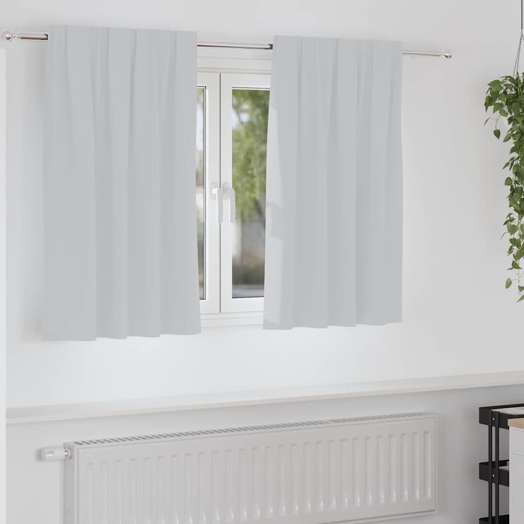Blackout Curtains with Rings 2 pcs Light Grey
