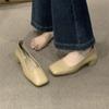 Элегантные женские туфли на высоком каблуке с квадратным носком, женские дышащие легкие повседневные туфли, трендовые роскошные женские туфли на высоком каблуке, женские мокасины