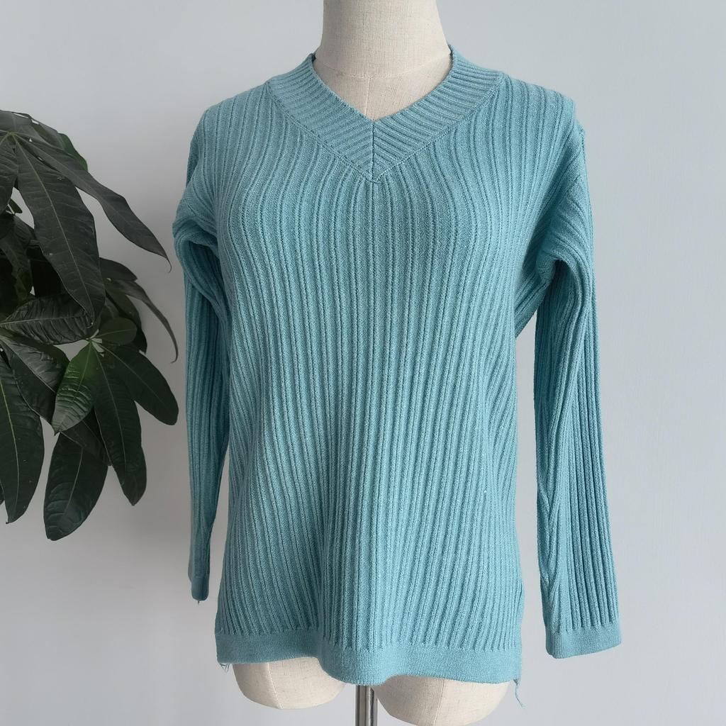 Женский базовый свитер с v-образным вырезом, теплые толстые свободные пуловеры, однотонный джемпер, повседневный топ, осень-зима