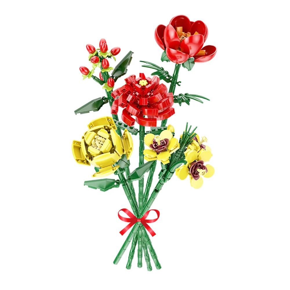 Букет из красных роз, собранный своими руками - Романтический подарок с цветами в вазе для взрослых, на День святого Валентина, годовщину, для украшения дома и рабочего стола