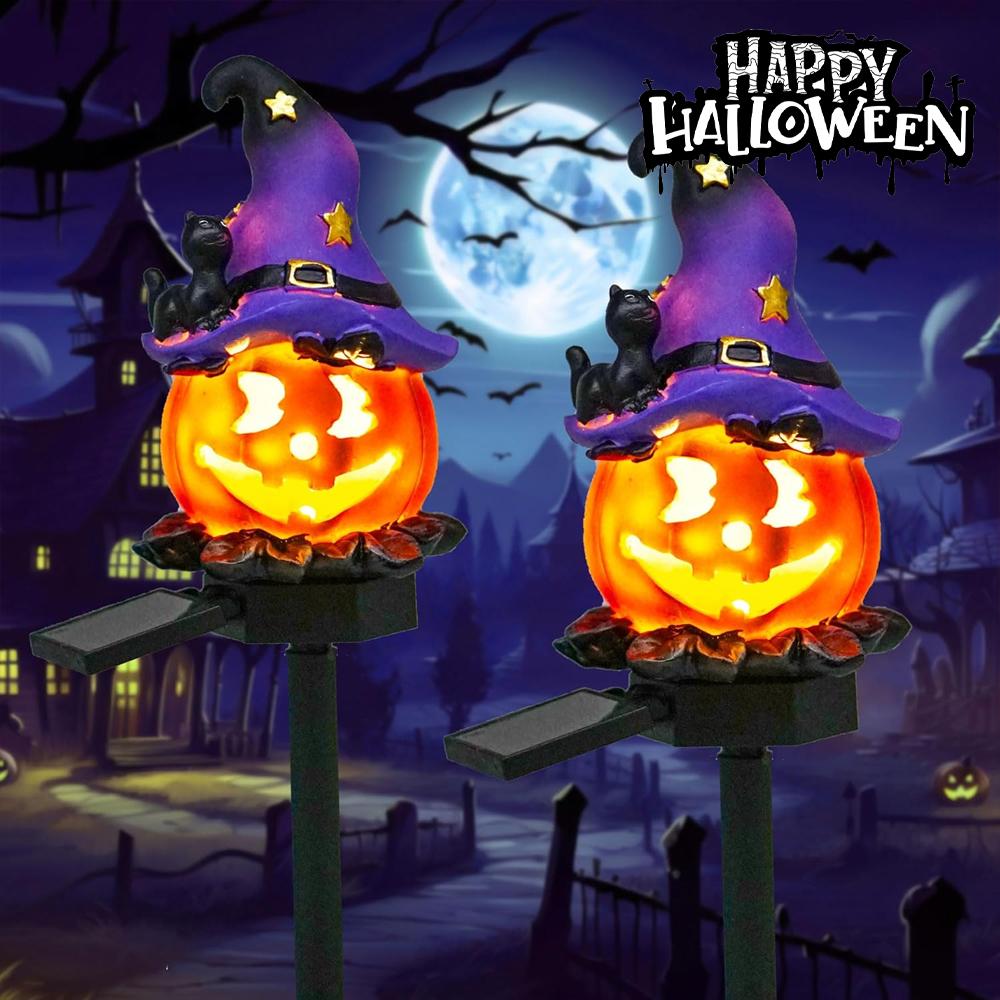Уличный солнечный светильник в виде тыквы и привидения, водонепроницаемая хэллоуинская декорация, странный сад, двор, от заката до рассвета, ужасный проход