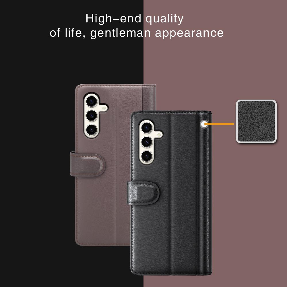 For Samsung Galaxy S24+ Case Genuine Split Leather Phone Cover with Wallet Stand