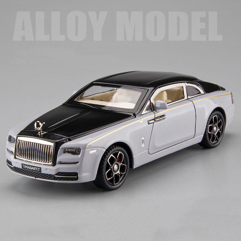 AAZH1 1:32 Rolls Royce Phantom Wraith Toys Car Diecast Alloy Model with Sound Light Pull Back Doors Opened Cars Friend's Birthday Gift