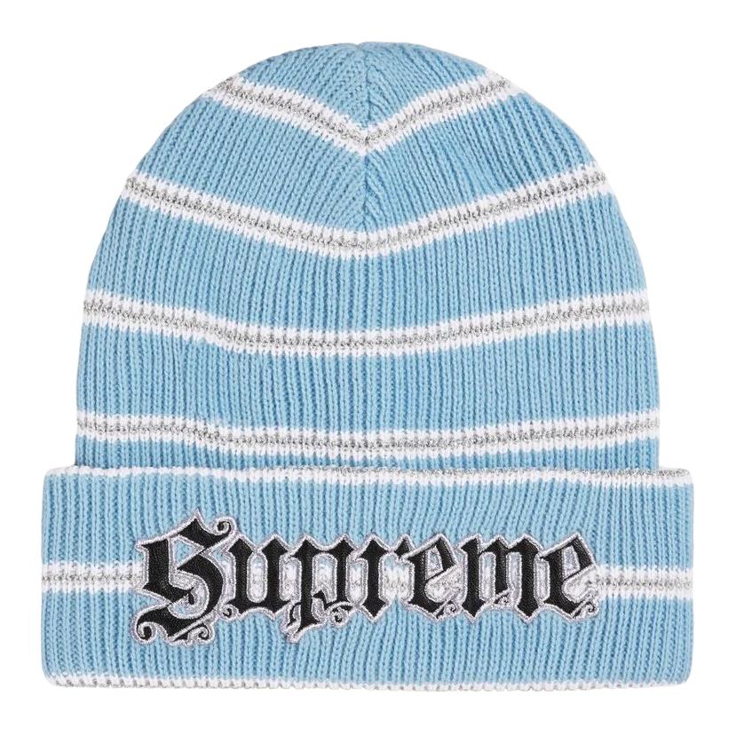 Мужская шапка Supreme с металлическими полосками 'Коричневая'