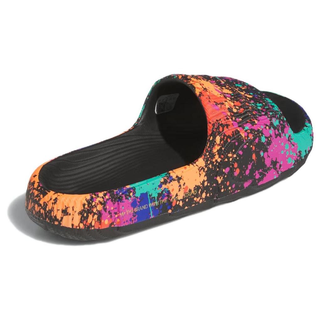 Adidas Кроссовки унисекс Adilette 22 Slide Black Paint Splatter Core-черный, полусолнечно-желтый IF1438