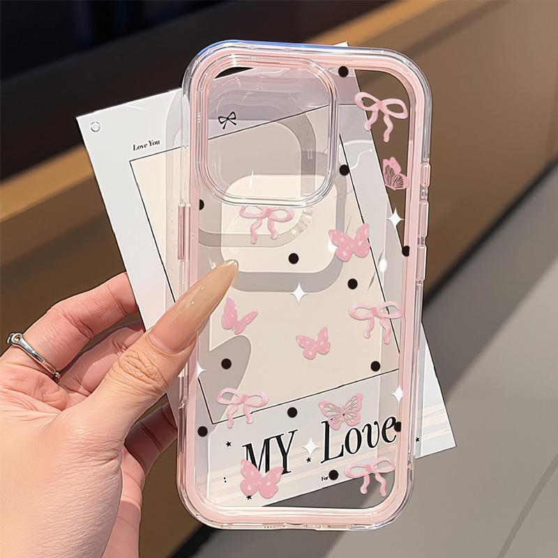 Чехол-сердечко для iPhone 17 Чехол iPhone 13 16 15 11 12 14 Pro Max 17 Air Силиконовый 2 в 1 Ударопрочный Мягкий Прозрачный Чехол