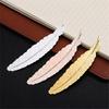 Anti Fade Bookmark Electroplating Brass Exquisite Feather Bookmark Stationery for Daily