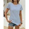 Spring and Summer New Round Neck Hollow Short Sleeve T-shirt Fashionable and Casual Women's T-shirt