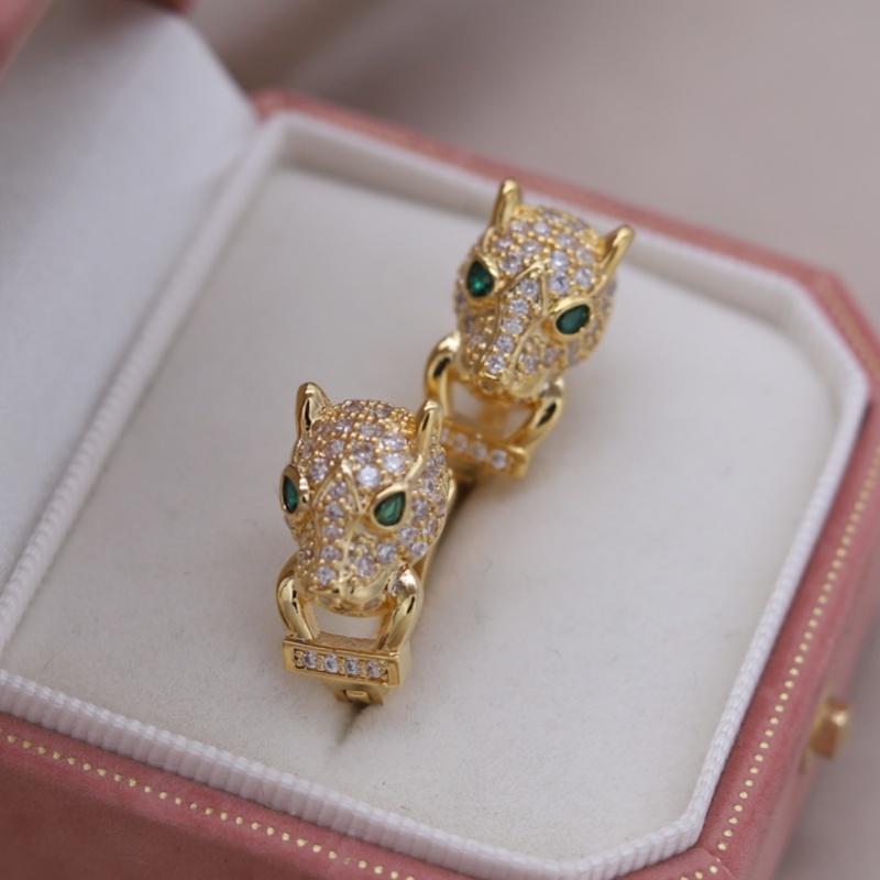 South Korea New Design Fashion Jewelry 16K Gold Plated Animal Leopard Earrings Elegant Women's Daily Work Accessories