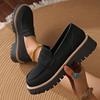 Fashion Women Solid Color Platform Loafers Shoes Woman Spring Autumn New British Style Flats Comfortable Thick Heel Slip On Shoes