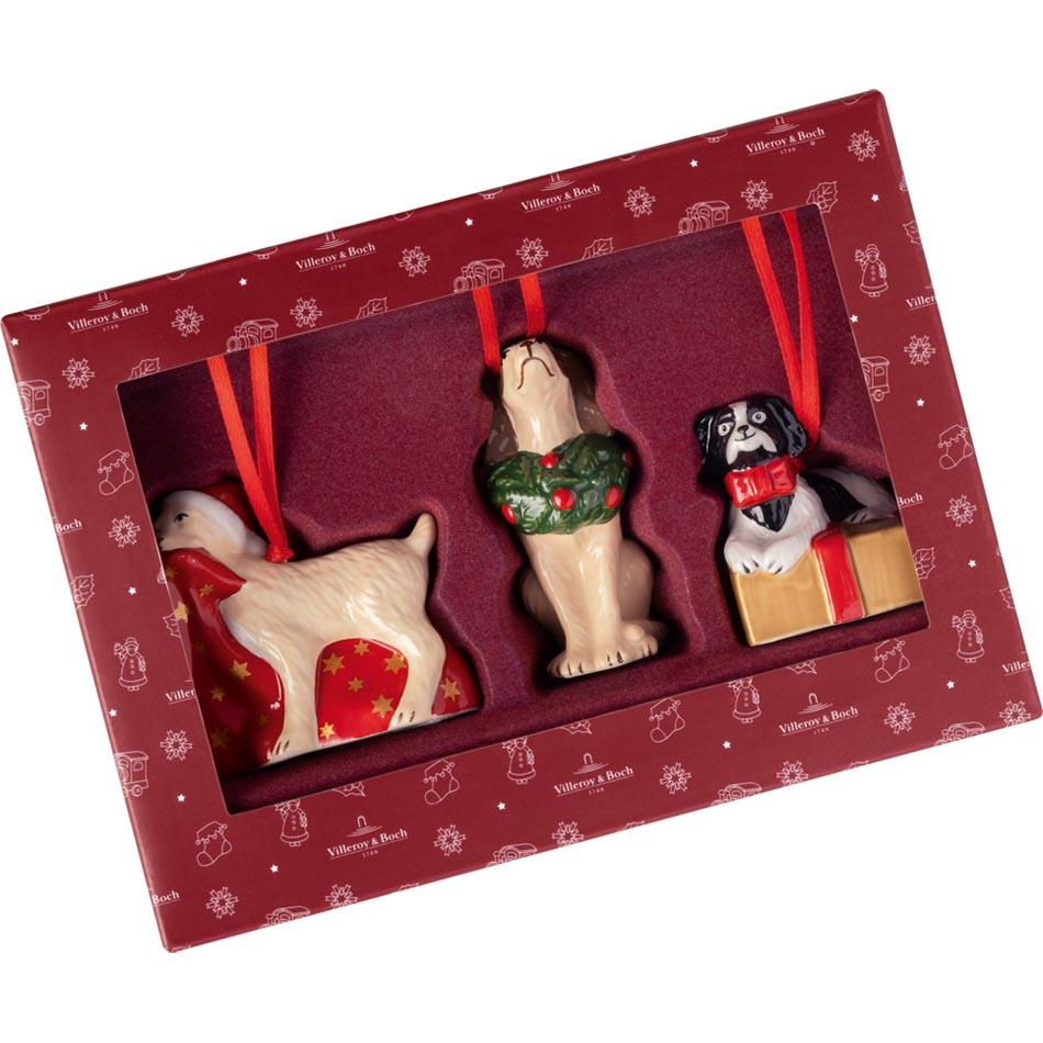 Set of 3 Christmas ornaments Nostalgic Dogs Ornaments Villeroy & Boch