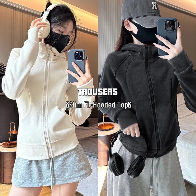 Langsha Women's Winter Fleece Lined Hooded Zip-Up Jacket