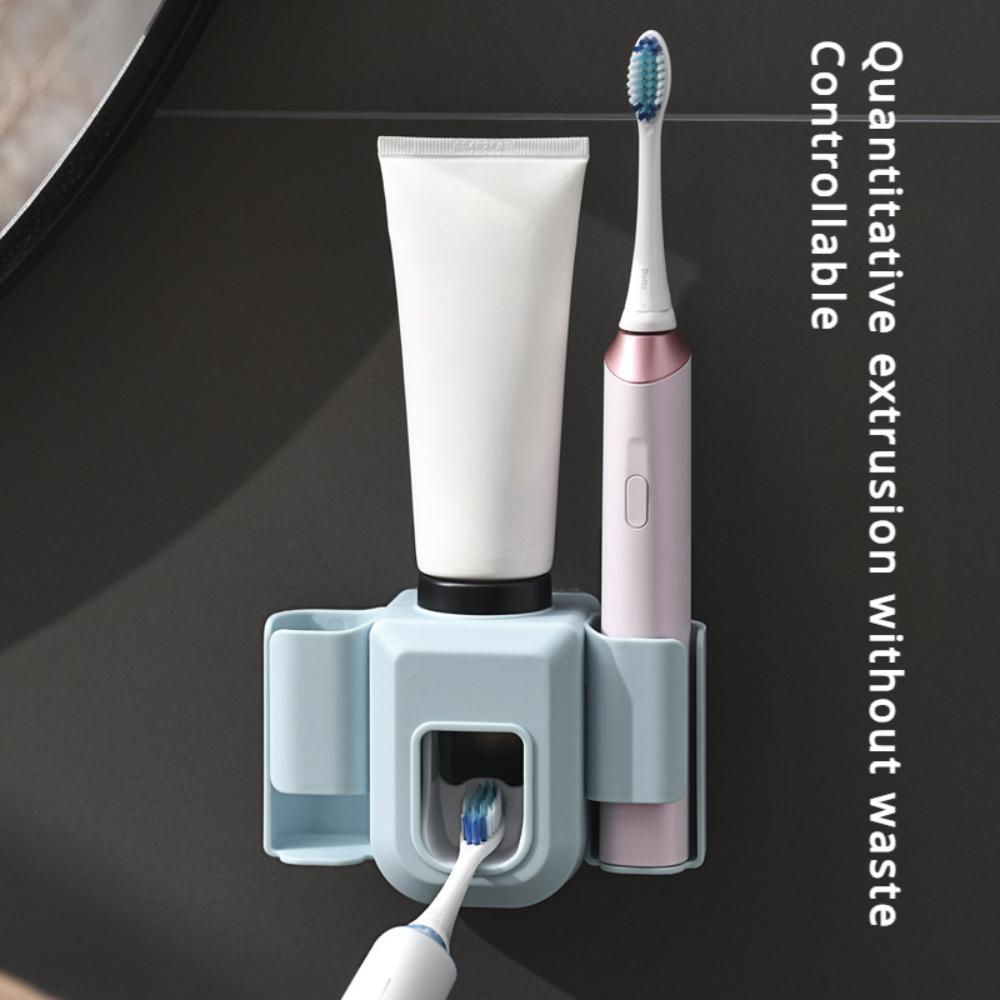 Electric Toothbrush HolderLazy Automatic Toothpaste SqueezerWall Mounted No-Punch Toothpaste Holder