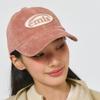 EMIS Rubber Patch Corduroy Ball Cap (Green, Pink, Ash Blue, Beige, Brown, Navy, Black)