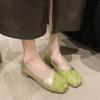 2024 Новый стиль Модные и удобные цветные женские туфли с квадратным носком на высоком каблуке Туфли на толстом каблуке Ленивые туфли