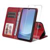For Samsung Galaxy A25e PU Leather Wallet Case ENKAY HAT PRINCE Phone Stand Cover with Tempered Glass