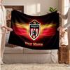 Sunderland FC Personalized Fleece Blanket With Football Logo, Custom Name Text Soft Warm Home Throw Blanket