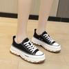 Women's Canvas Shoes 2025Spring Summer Classics Breathable Black Casual Shoes Platform Wedges Student Board Shoes Tenis De Mujer