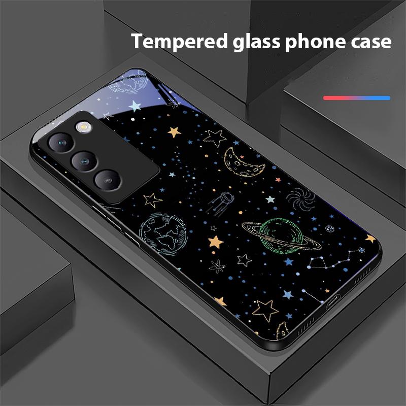 Чехол для телефона Astronaut Planet для Y72 33S 11 03 36 96 Lite 35 16 Iqoo 12 V40 SE 5G 29 40 21 30 X80 Pro Vivo из закаленного стекла