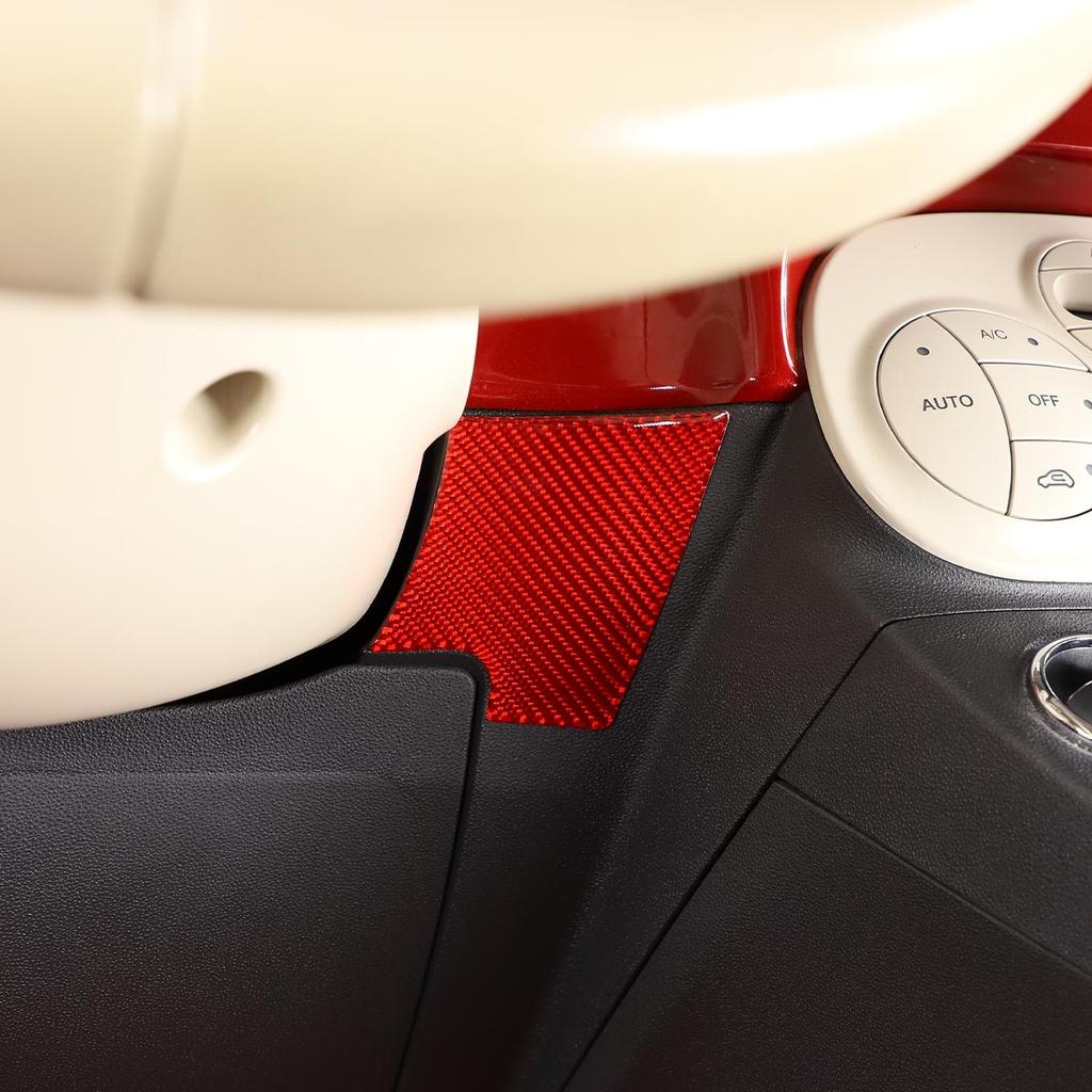 For Fiat 500 2011- Real Carbon Fiber Car Car Central Control Panel Trim Cover Sticker Car Accessories