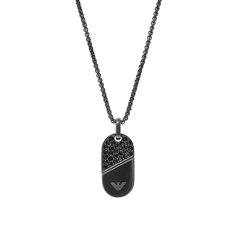 Emporio Armani necklace Rotate and fold to freely change love, one ornament, two wearable stainless steel Black F basic packaging-brand original box