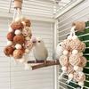Забавная игрушка для птиц из хлопковой веревки с сосновой шишкой, игрушка для попугаев, устойчивая к клеванию, игрушка для разрывания птиц, аксессуары для тренировочной клетки корелл