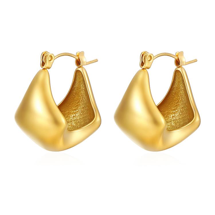 Fashion Stainless Steel Geometric Rhombus Earrings Plated 18K Gold Women's Trend Earrings