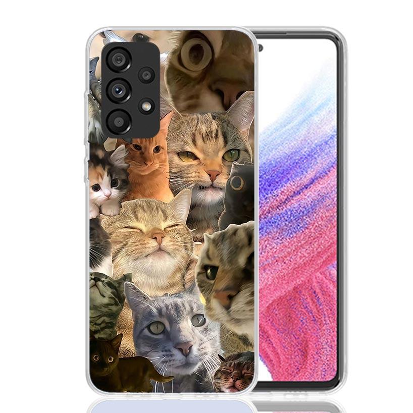 Чехол для телефона с мемами "Плачущий кот" для Samsung Galaxy A52 A32 A22 A12 A02S A50S A30S A51 A31 AA71 Note 20 Ultra 10 S10 Plus Galaxy A52
