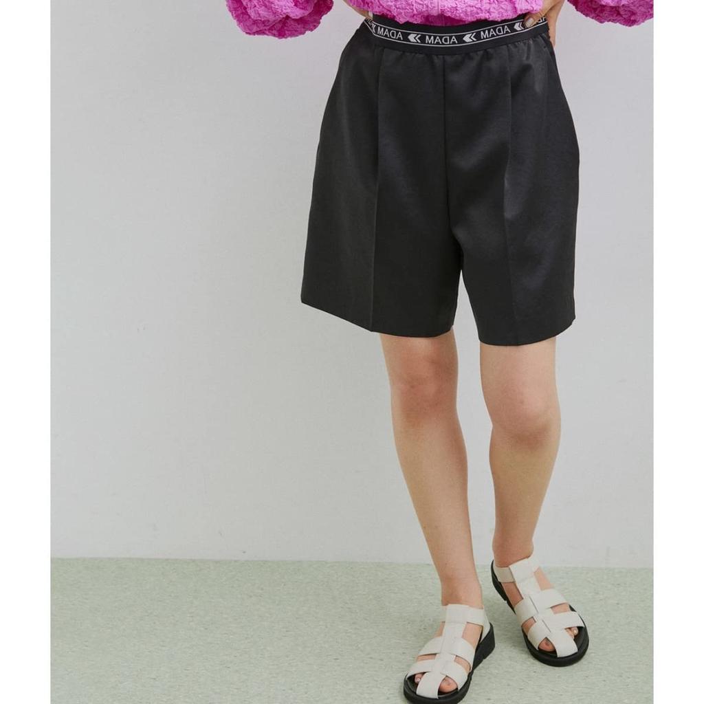 Et Rope Shorts Waist Logo Satin Shorts GAS03230 White [Adam Femme] [Sustainable] Women's (12)