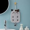 Strong Absorbent Hanging Cat Embroidery Towel Home Decor Dual-use Coral Velvet Hand Towel Bathroom Supplies Towel