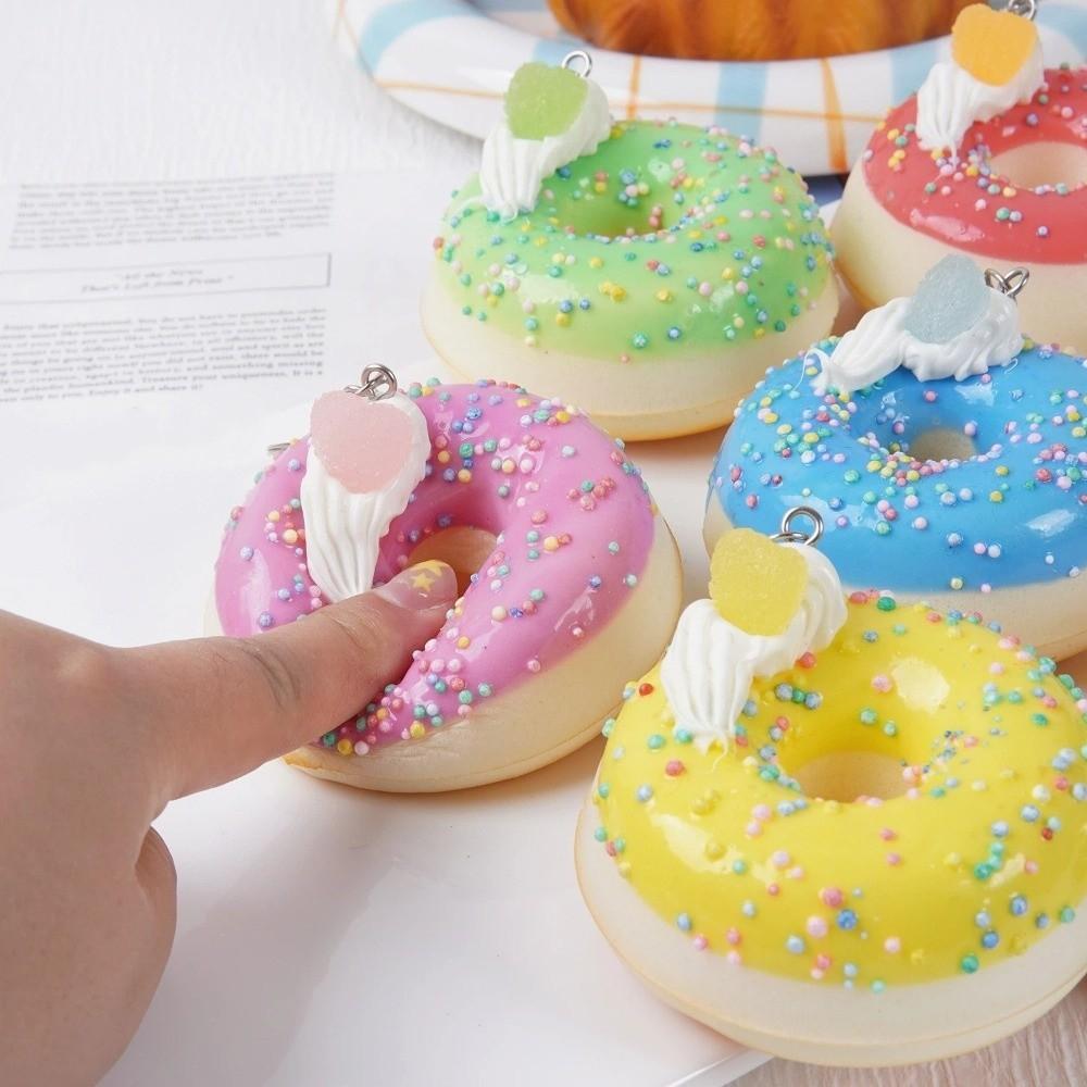 Super Soft Donut Bread Squeeze Toy Keychain Simulated Food Donut Squishy Toy Christmas Gift
