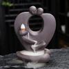 Украшения для дома Сердце Имейте Взаимное Сродство Ручной Работы Водопад Противоток Курильница Фиолетовый Глиняный Держатель Для Благовоний Лотос Кадило