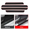 4pcs Rubber Car Door Sill Scuff Covers Black Door Panel Guards Protector Trim Anti-scratch Exterior Parts Car Decor Accessories