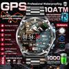 2026 Новые Военные Точные GPS Умные Часы Мужские Высотомер Компас 10ATM Водонепроницаемые Батарея 1000 мАч Bluetooth Звонки 4 ГБ Памяти Уличный Фитнес Смарт-часы