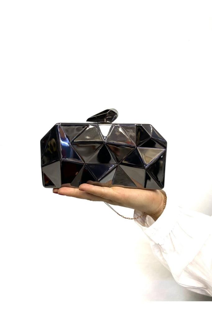 Женская стильная и полезная сумка для вечернего платья, металлическая Золотая пирамидка, женская вечерняя сумка